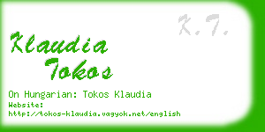 klaudia tokos business card